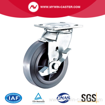 4'' Heavy Duty Swivel TPR Industrial Caster with PP Core With Side Brake